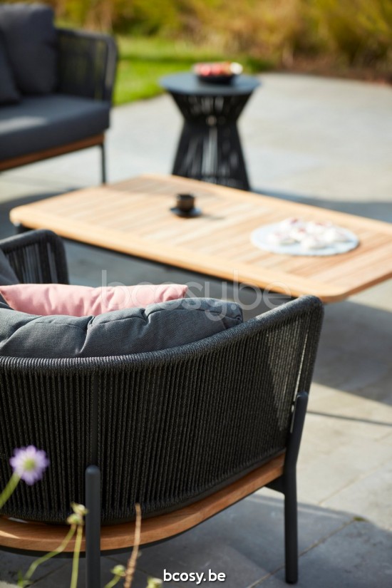 Diphano Omer Loungesets 1zit Aluminium Lava touw Grafiet 5mm.