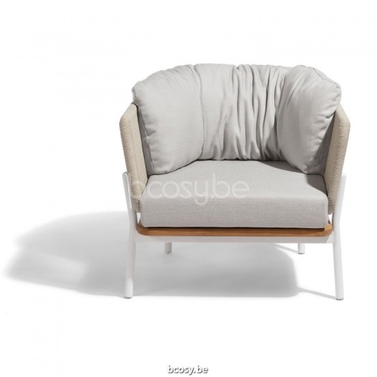 Diphano Omer Lit de bain empilable Cadre Aluminium blanc corde Minéral 5mm.