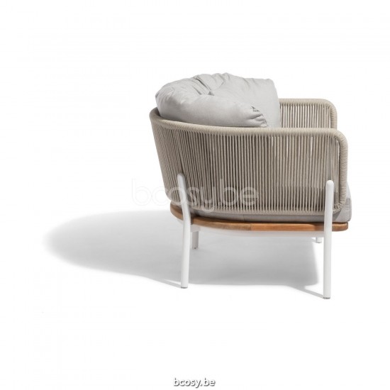 Diphano Omer Stapelbare Sonnenliege Aluminium Weiß Gestell Seil Mineral 5 mm.