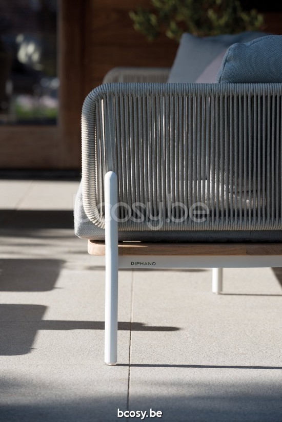 Diphano Omer Loungesets 3zit Aluminium Wit touw Mineraal 5mm.