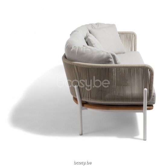 Diphano Omer Stapelbarer 3-Sitzer Aluminium Weiß Gestell Seil Mineral 5 mm.