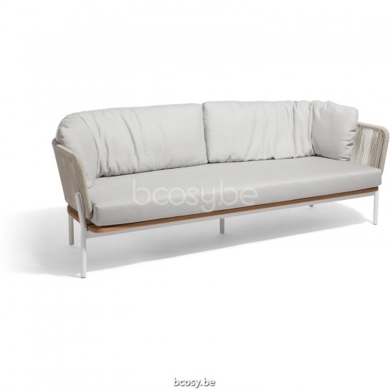 Diphano Omer Stapelbare 3-zits Aluminium Wit Frame touw Mineraal 5mm.