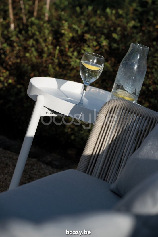 Diphano Omer Stackable combo (2x lounge chair + 3-seater) Aluminium White Frame Rope Mineral 5mm.