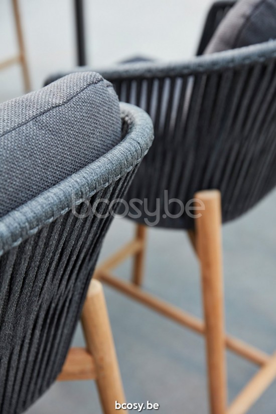 Diphano Newport garden outdoor counter chairs 61h PCA Lava Rope Charcoal 11mm.
