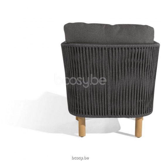 Diphano Newport fauteuil de salon Cadre Aluminium Lava corde Fusain 11mm.