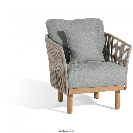 Diphano Newport Loungesessel Aluminium Kaffee Gestell Seil Kieselstein 11mm.