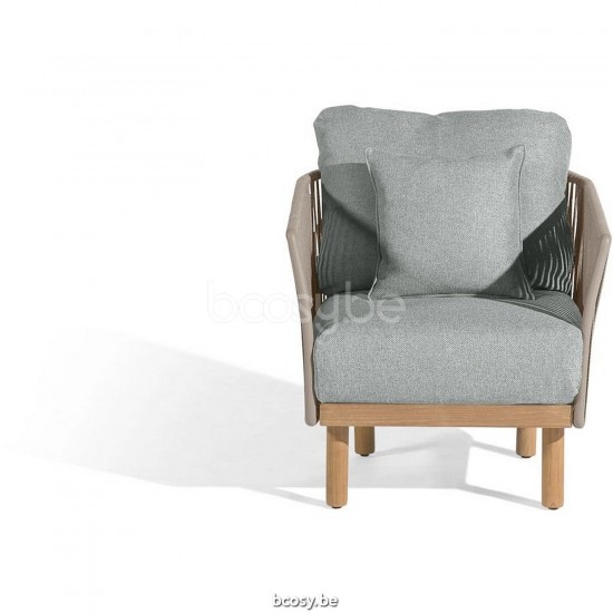 Diphano Newport lounge chair Aluminium Coffee Frame Rope Pebble 11mm.