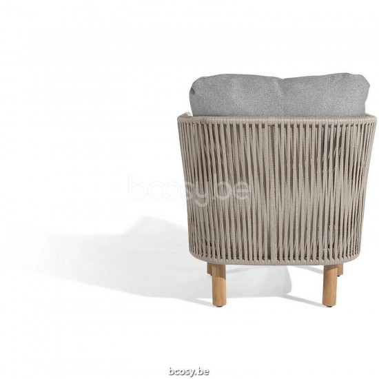 Diphano Newport fauteuil de salon Cadre Aluminium Café corde Caillou 11mm.