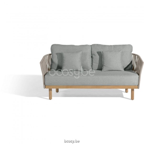 Diphano Newport 2-seater Aluminium Coffee Frame Rope Pebble 11mm.