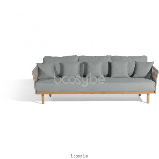 Diphano Newport 3-zits tuinzetel Aluminium koffie Frame touw Kiezel 11mm.