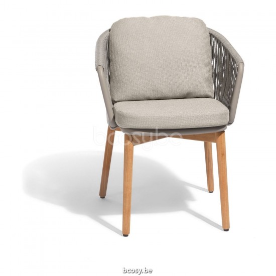 Diphano Newport Gartenstuhl Aluminium Kaffee Gestell Seil Kieselstein 11mm.