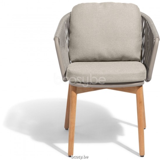 Diphano Newport dining armchair Aluminium Coffee Frame Rope Pebble 11mm.