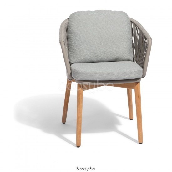 Diphano Newport dining armchair Aluminium Coffee Frame Rope Pebble 11mm.