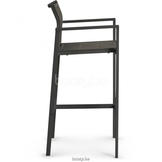 Diphano Alexa Stapelbare barstoel 77h Aluminium Lava Frame Stof enkele laag Batyline Cafe.