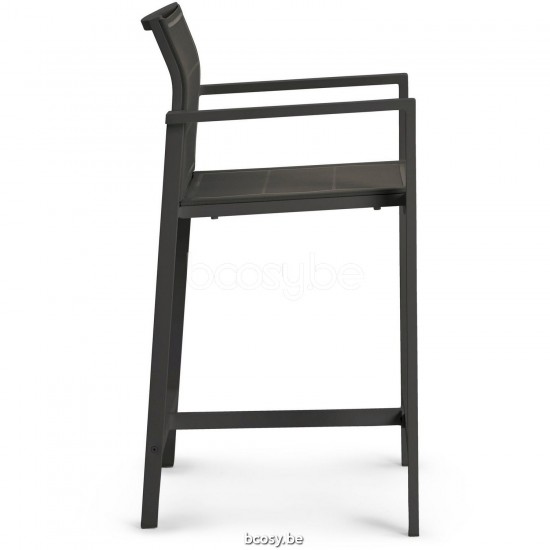 Diphano Alexa Stapelbare barstoel 62h Aluminium Lava Frame Stof enkele laag Batyline Cafe.