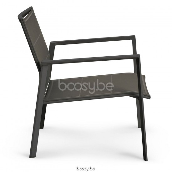 Diphano Selecta Stapelbare sunlounger Aluminium Lava Frame Stof enkele laag Batyline Cafe.