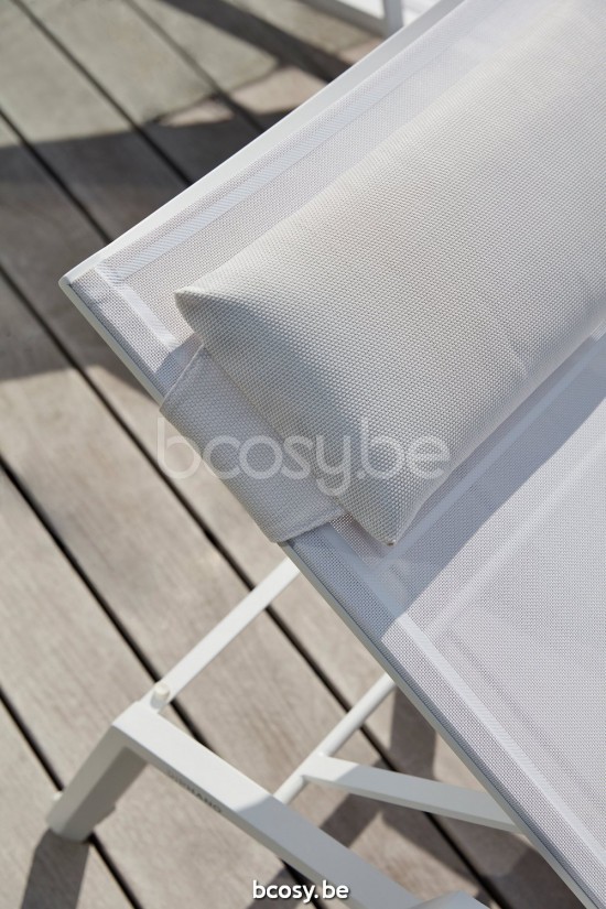 Diphano Selecta ligbedden zonnebedden met armsteun Aluminium Wit enkele laag Batyline Wit.