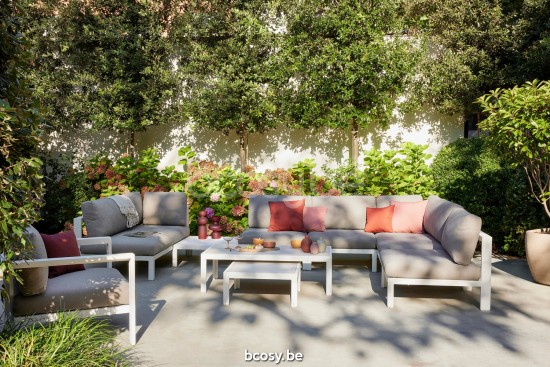 Diphano Cubic Stapelbare Sonnenliege Aluminium Weiß Gestell.