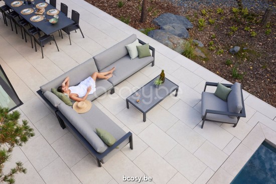 Diphano Cubic salons de jardin détente 1 place Aluminium Lava.