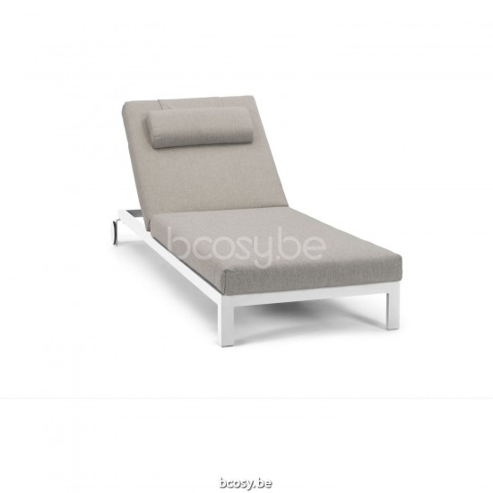 Diphano Cubic Chaise longue empilable à roulettes Cadre Aluminium blanc.