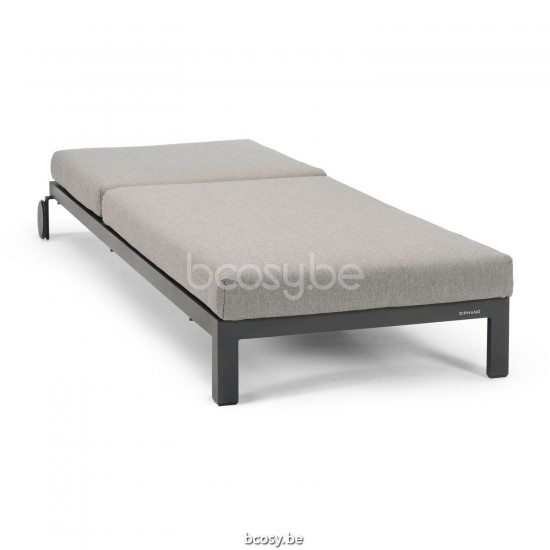 Diphano Cubic Chaise longue empilable à roulettes Cadre Aluminium Lava.