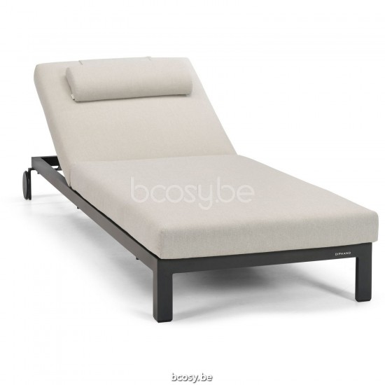 Diphano Cubic Stackable Sunlounger with wheels Aluminium Lava Frame.