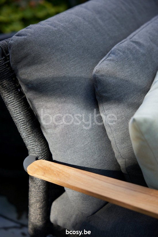 Diphano Ray Lit de bain empilable ensemble de coussins en option Cadre Aluminium Lava corde Graphite 5mm.