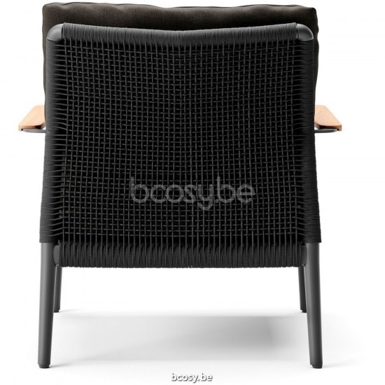 Diphano Ray Lit de bain empilable ensemble de coussins en option Cadre Aluminium Lava corde Graphite 5mm.