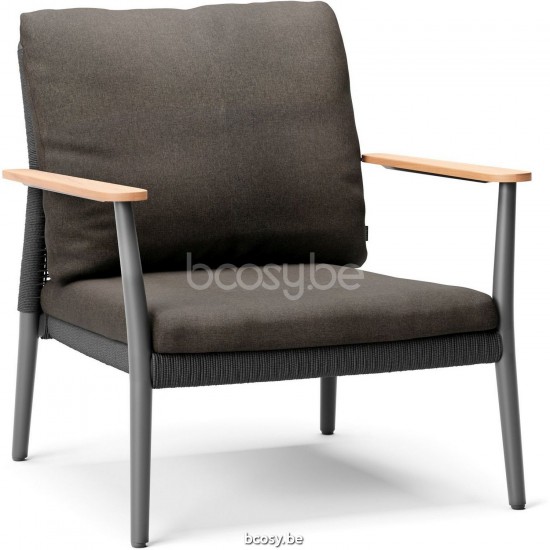 Diphano Ray Stapelbare Sonnenliege Optionaler Kissensatz Aluminium Lava Gestell Seil Graphit 5mm.