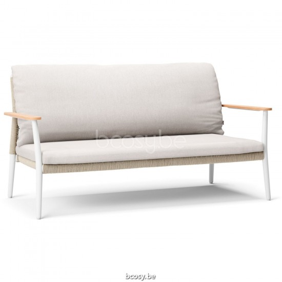 Diphano Ray 2-zits tuinzetel Optionele kussenset Aluminium Wit Frame touw Mineraal 5mm.