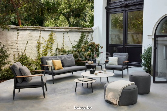 Diphano Ray salons de jardin détente 2 places Aluminium Lava corde Graphite 5mm.