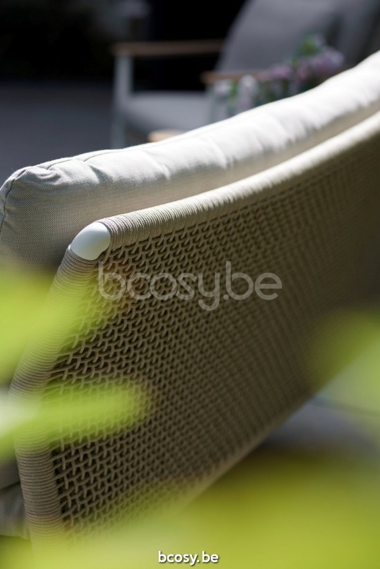 Diphano Ray Canapé de jardin 2 places ensemble de coussins en option Cadre Aluminium Lava corde Graphite 5mm.