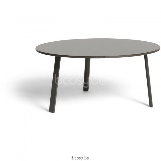 Diphano Easy-Fit side table elite S 80xR (36h) Aluminium Lava Frame Top Trespa Black 13 mm.