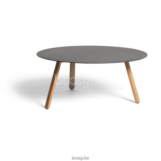 Diphano Easy-Fit side table elite S 80xR (36h) Natural Teak Frame Top Aluminium Lava.