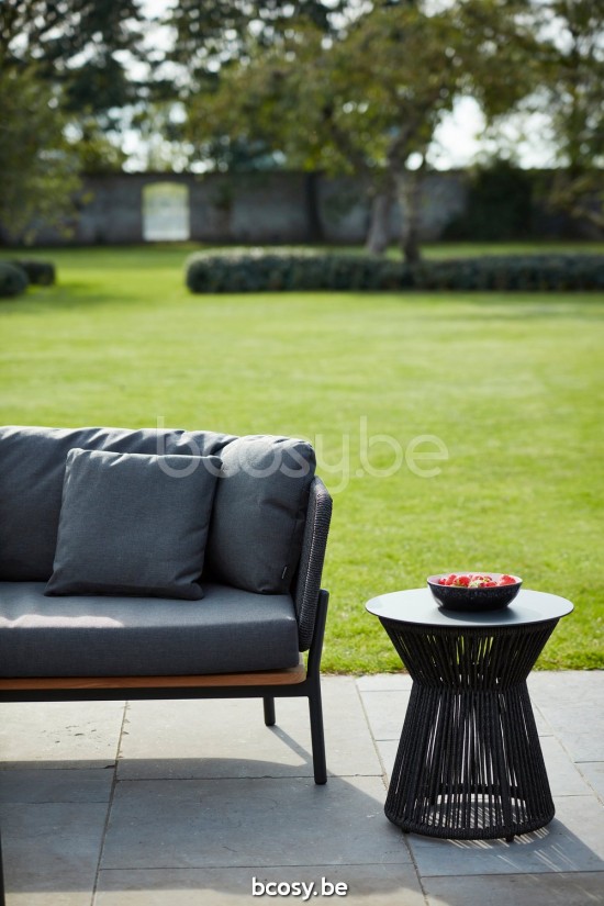 Diphano Omer petit pouf B (42xR) Cadre Aluminium Lava corde Graphite 5mm.