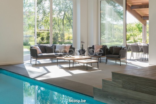 Diphano Omer kleiner Sitzsack B (42xR) Aluminium Lava Gestell Seil Graphit 5mm.