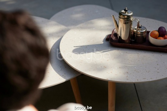 Diphano Ray garden outdoor coffee tables A 60xR (28,5h) Natural Teak.