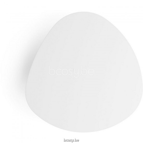 Diphano Ray salontafel organisch B 42xR (43,5h) Naturel Teak Frame Tafelblad Aluminium Wit.