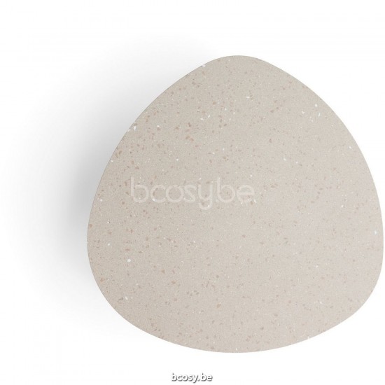 Diphano Ray salontafel organisch A 60xR (28,5h) Naturel Teak Frame Tafelblad keramisch Sand 9 mm opgelegd.