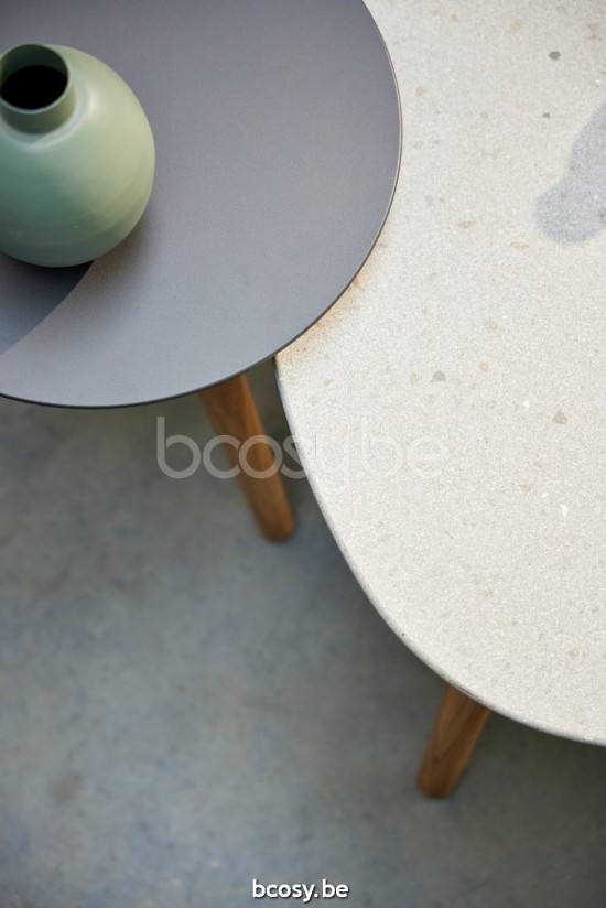 Diphano Ray garden outdoor coffee tables S 80xR (35,5h) Natural Teak.