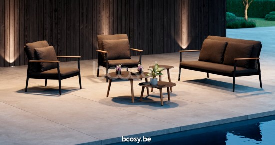 Diphano Ray garden outdoor coffee tables A 60xR (28,5h) Natural Teak.