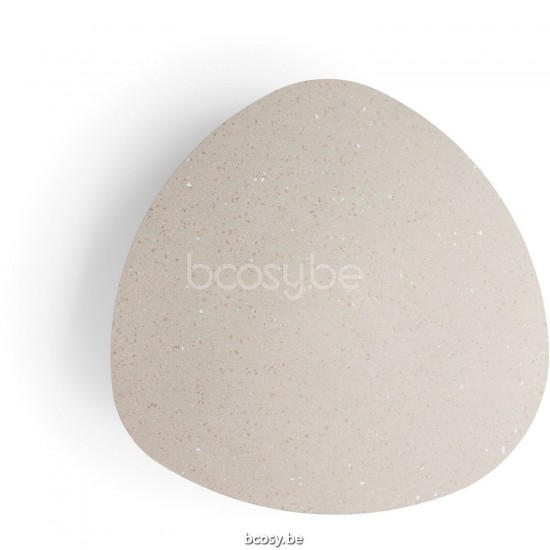 Diphano Ray salontafel organisch S 100xR (33,5h) Aluminium Wit Frame Tafelblad keramisch Sand 9 mm opgelegd.