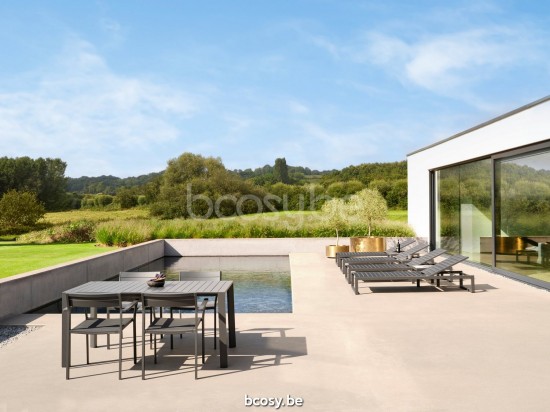 Diphano Metris Gartentisch 160x80 Aluminium Lava Gestell.