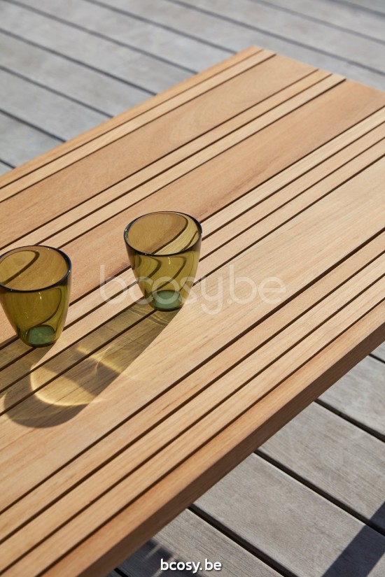 Diphano Switch salontafel S teak (140x62) Aluminium Lava Frame Tafelblad Naturel Teak.