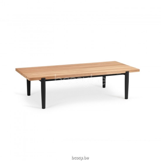 Diphano Switch coffee table S teak (140x62) Aluminium Lava Frame Top Natural Teak.