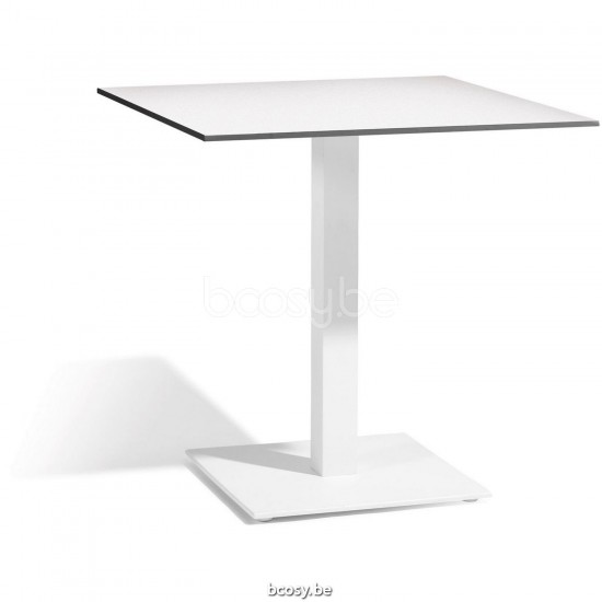 Diphano Alexa bistro table D (75x70) Aluminium White Frame Top Trespa White 13 mm.