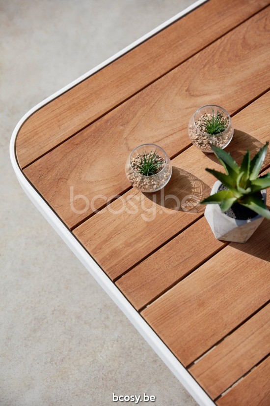 Diphano Diamond Modular garden outdoor coffee tables A teak (68x68) PCA White.