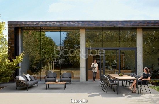 Diphano Diamond salontafel S teak (112x72) Aluminium Lava Frame Tafelblad Naturel Teak.