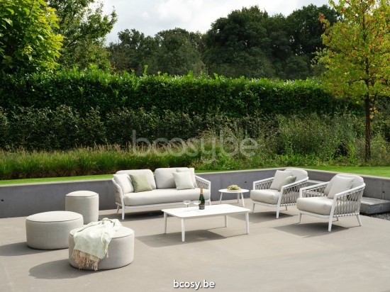 Diphano Diamond table basse S céramique (112x72) Cadre Aluminium blanc Dessus Céramique blanc Carrara 6 mm imposé.