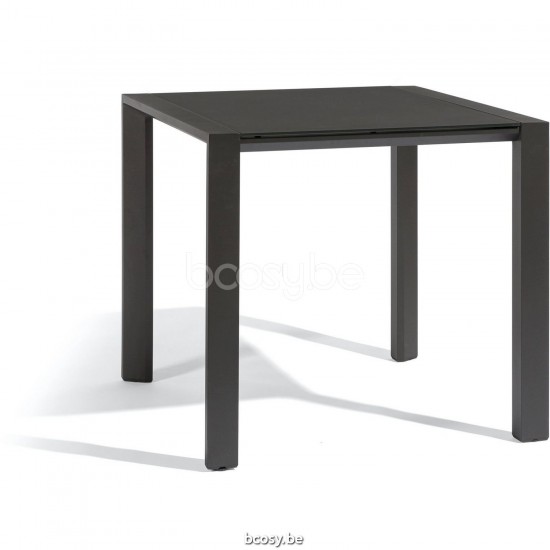 Diphano Selecta dining table 80x80 Aluminium Lava Frame Top Ceramic Black 6 mm Inlay.